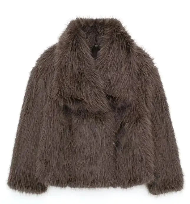 Winter Plush Thicken Lapel Coat