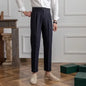 Men's Slim-Fit Cropped Suit Pants