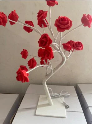 Removable Plastic Base Small Night Lamp Rose Tree