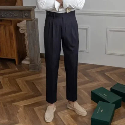 Men's Slim-Fit Cropped Suit Pants