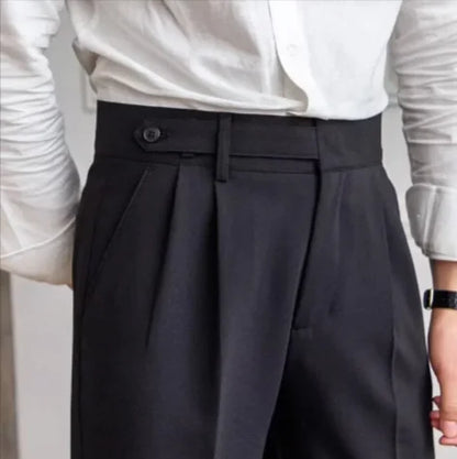 Men's Slim-Fit Cropped Suit Pants