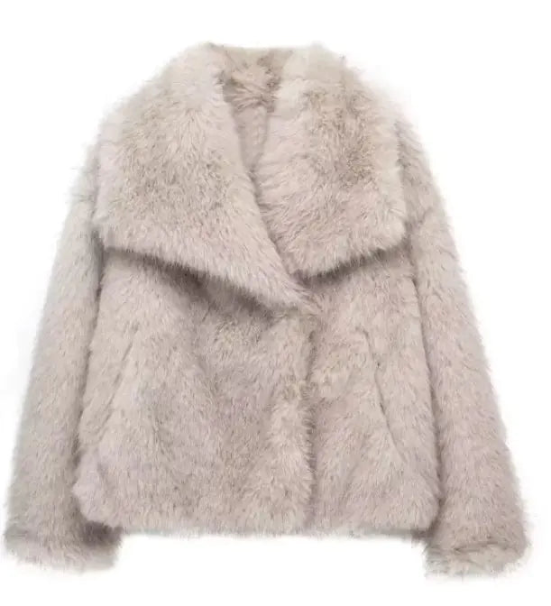 Winter Plush Thicken Lapel Coat