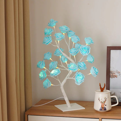 Removable Plastic Base Small Night Lamp Rose Tree