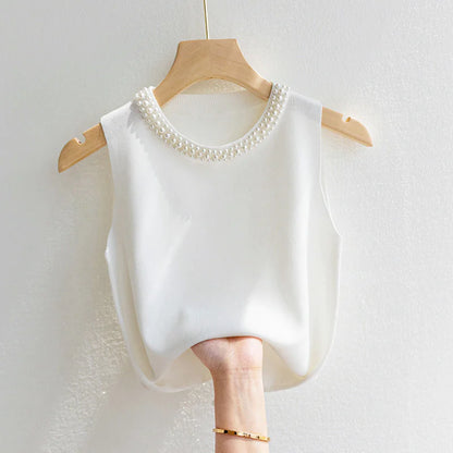 Casual Beaded Knitted Top