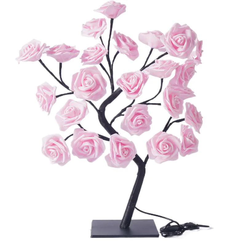 Removable Plastic Base Small Night Lamp Rose Tree